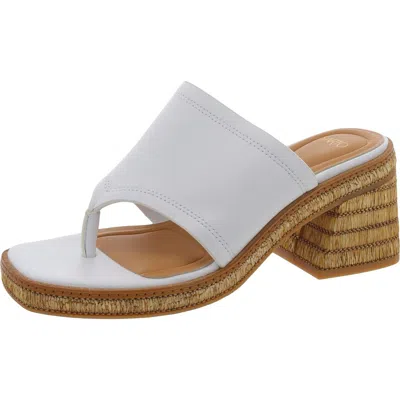 Sarto Franco Sarto Ferrara Womens Leather Thong Block Heel In White