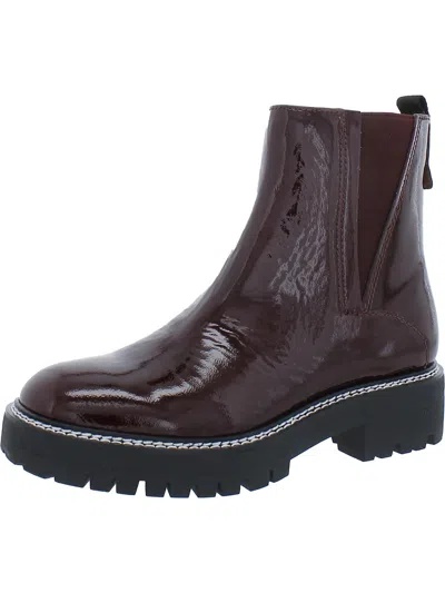 Sarto Franco Sarto Freda Womens Patent Lug Sole Ankle Boots In Black