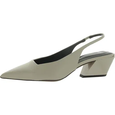 Sarto Franco Sarto Gena Womens Leather Pointed Toe Slingback Heels In White