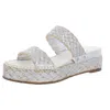Sarto Franco Sarto Opal Womens Braided Slide Wedge Sandals In Multi
