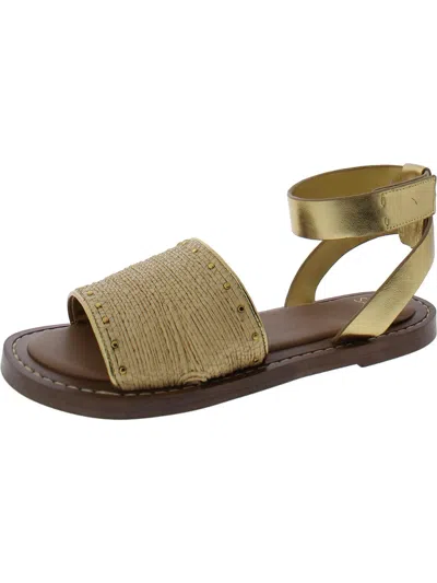 Sarto Franco Sarto Rosa 2 Womens Leather Metallic Slide Sandals In Gold