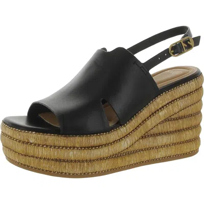 Sarto Franco Sarto Tamryn Womens Leather Adjustable Espadrilles In Black