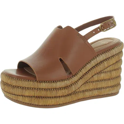 Sarto Franco Sarto Tamryn Womens Leather Adjustable Espadrilles In Brown