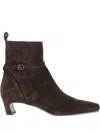 Sartore Charly Ankle Boots In Suede Leather In Brown