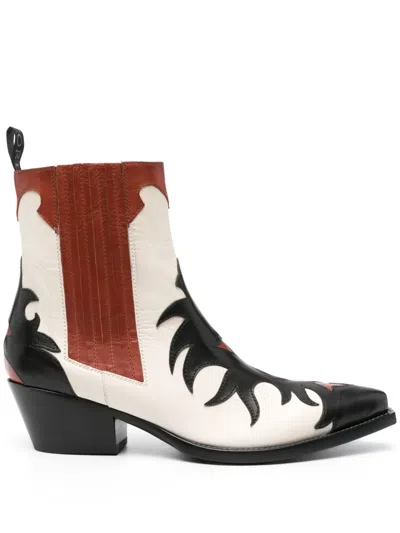 Sartore Panelled Boots In White