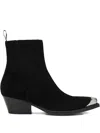 Sartore Black Suede Wax Ankle Boot In Black