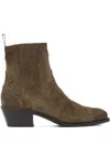 Sartore 45mm Suede Flame-pattern Boots In Brown