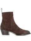 Sartore 45mm Western Suede Ankle Boots In Brown
