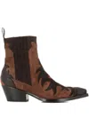 Sartore 50mm Flame-pattern Suede Boots In Brown
