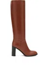 Sartore 90mm Leather Knee-high Boots In Brown