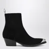 Sartore Black Suede Wax Ankle Boot In Multi