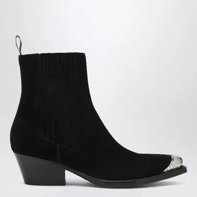 Sartore Black Suede Wax Ankle Boot