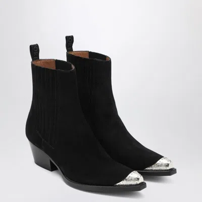 SARTORE SARTORE  BLACK SUEDE WAX ANKLE BOOT
