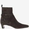 Sartore Charly Ankle Boots In Suede Leather In Brown
