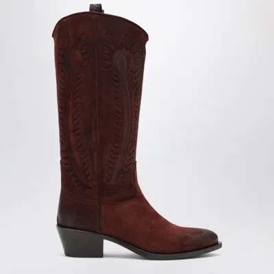 Sartore Brown Suede Frida Western Boot