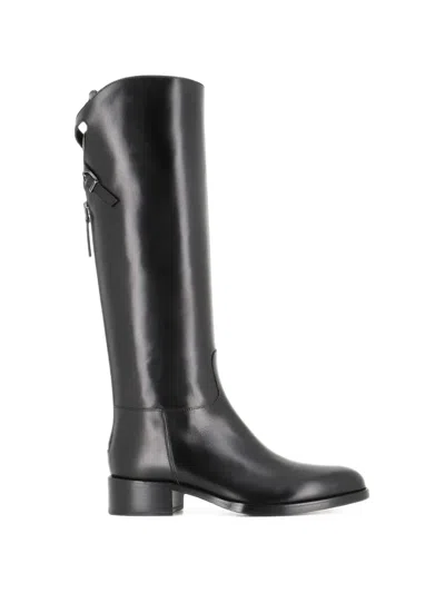 Sartore Buckle-detail Leather Boots In Black