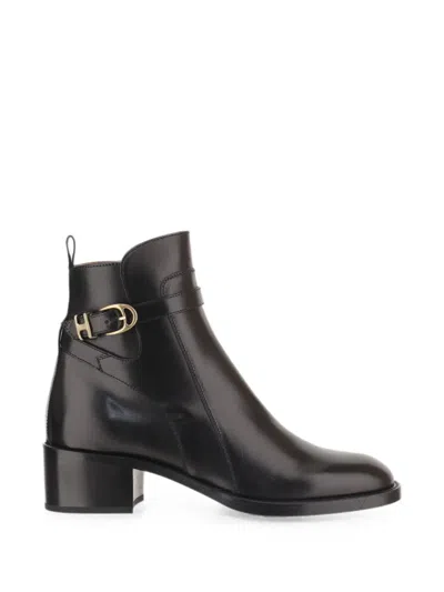 Sartore Buckle-strap Ankle Boots In Black