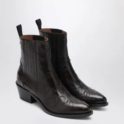 Sartore Burgundy Parma Western Ankle Boot
