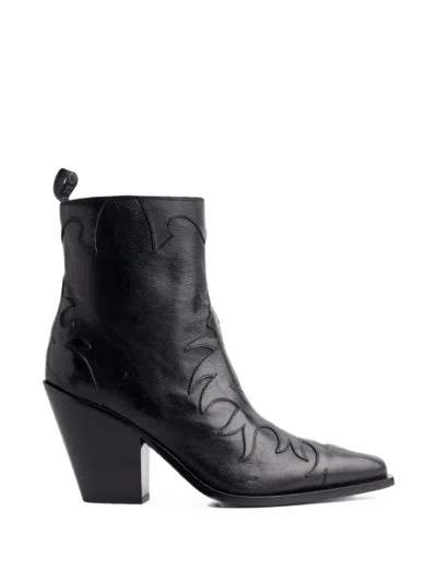 Sartore Flame-detail Western Boots In Black