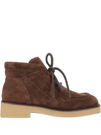 SARTORE LACE-UP SUEDE BOOTS