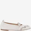 Sartore Leather And Python Balerinas In White