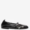 Sartore Leather And Python Ballerina Flats In Black