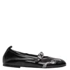 Sartore Leather And Python Ballerina Flats In Black