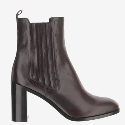 Sartore Leather Ankle Boots In Bordeaux