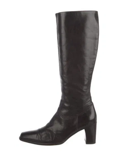 Pre-owned Sartore Leather Boots In Black