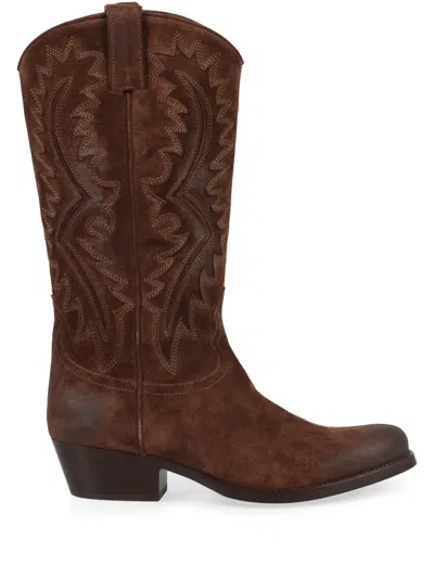Sartore Leather Boots In Brown