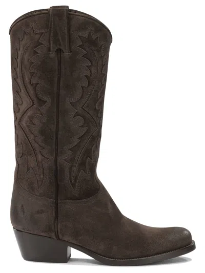 Sartore Leather Cowboy Boots In Brown