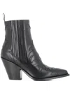 Sartore Leather Pointed-toe Boots In Black