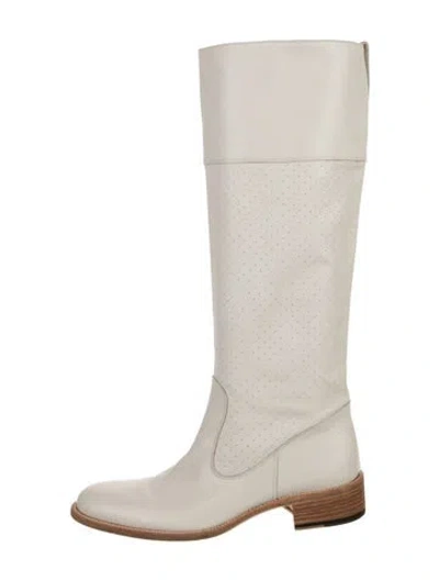 Pre-owned Sartore Leather Riding Boots In Neutral