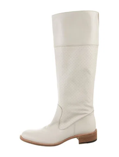 Pre-owned Sartore Leather Riding Boots In Neutrals