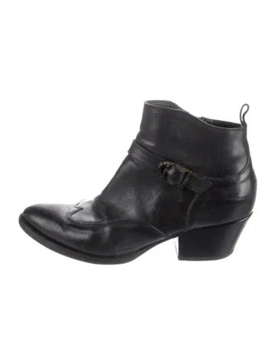Pre-owned Sartore Leather Western Boots In Black