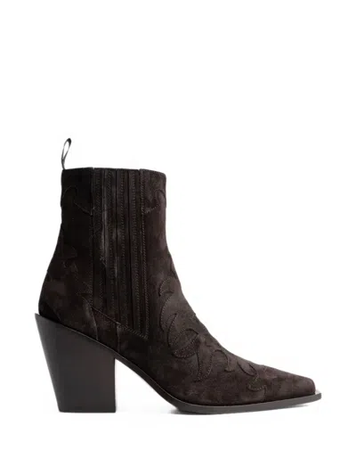 Sartore Leather Western Boots In Brown
