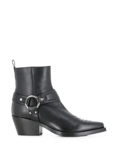 Sartore Parma Harness-detail Western-style Boots In Black