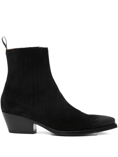 Sartore Pointed-toe Boots In Black