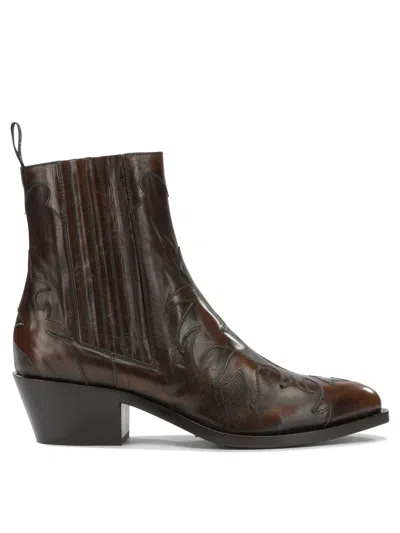 Sartore "postiano 45 Mm" Cowboy Ankle Boots In Brown
