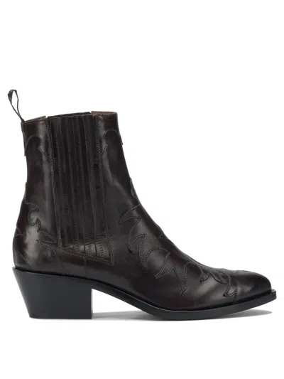 Sartore Postiano Ankle Boots Bordeaux In Black