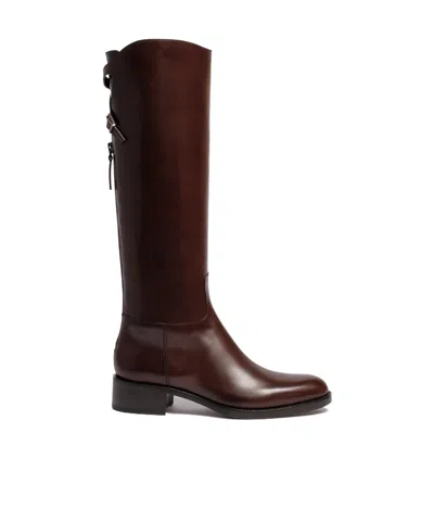 Sartore Round-toe Tall Boots In Brown