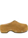 Sartore Scalloped Suede Clogs