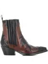 Sartore Sr3651 Leather Flame-pattern Boots In Brown