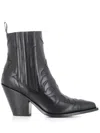 Sartore Leather Pointed-toe Boots In Black