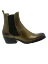 SARTORE SARTORE SR421001 TOSCANO GREEN OLIVE LEATHER ANKLE BOOTS