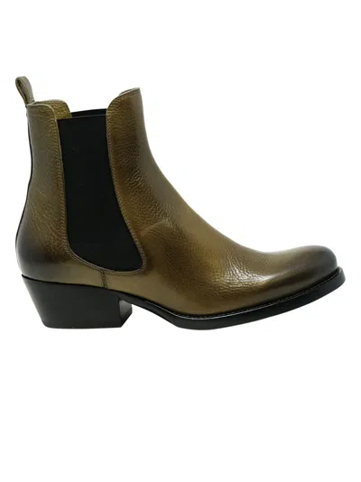 Sartore Sr421001 Toscano Green Olive Leather Ankle Boots