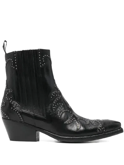 Sartore Studded Ankle Boots In Black