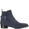 Sartore Buckle-detail Ankle Boots In Blue