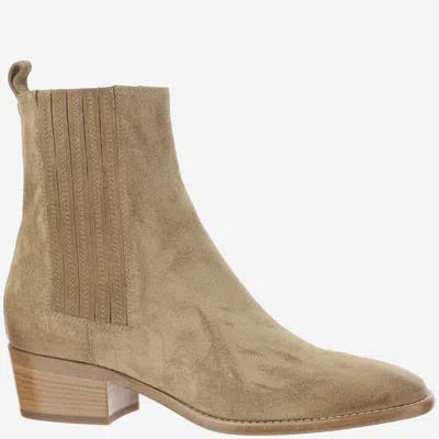 Sartore Suede Ankle Boots In Beige