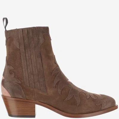 Sartore Suede Ankle Boots In Brown